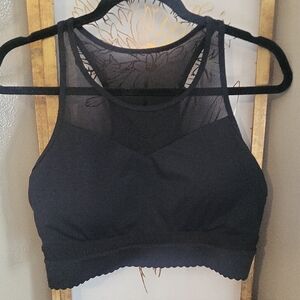 ZYIA Black Sports Bra With Scalloped Hem, Size XXL
